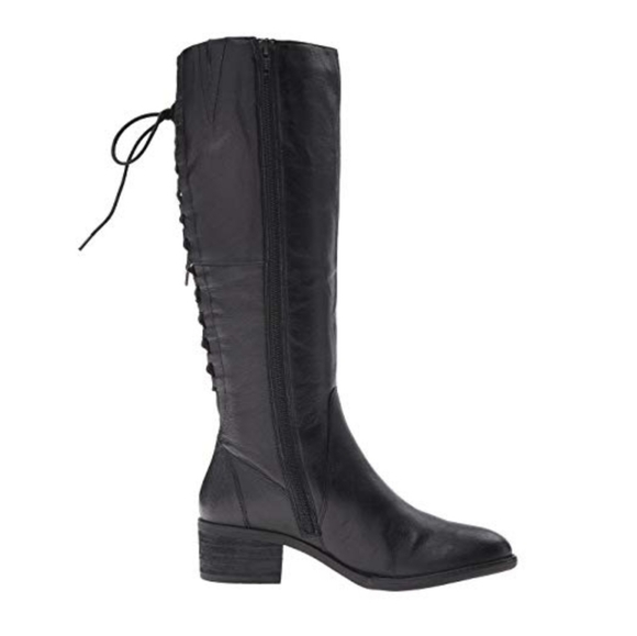 Corset-Style Steve Madden Black Leather Boots - Picture 4 of 8